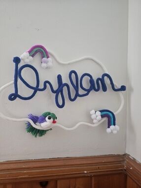 Personalized Blue Wired And Icord Name Wall Decor - Dylan